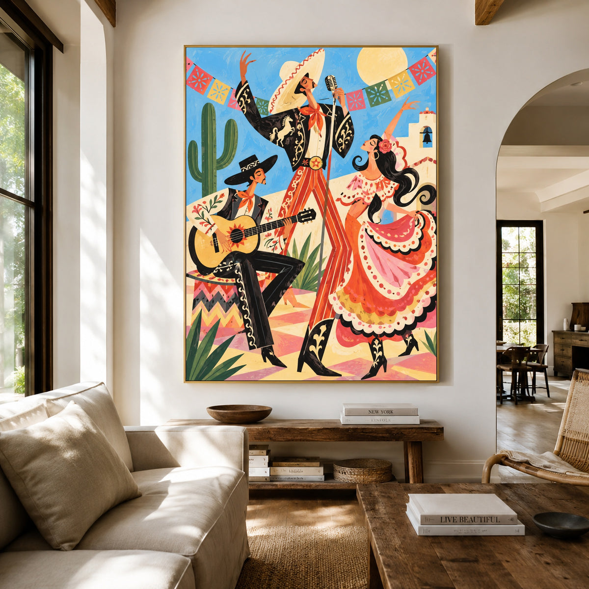 Courtyard Carnival - living room hero - western pop art painting