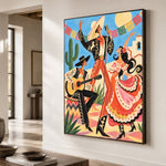 Courtyard Carnival - oblique close view - western pop art painting