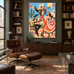 Courtyard Carnival - library lounge - western pop art painting
