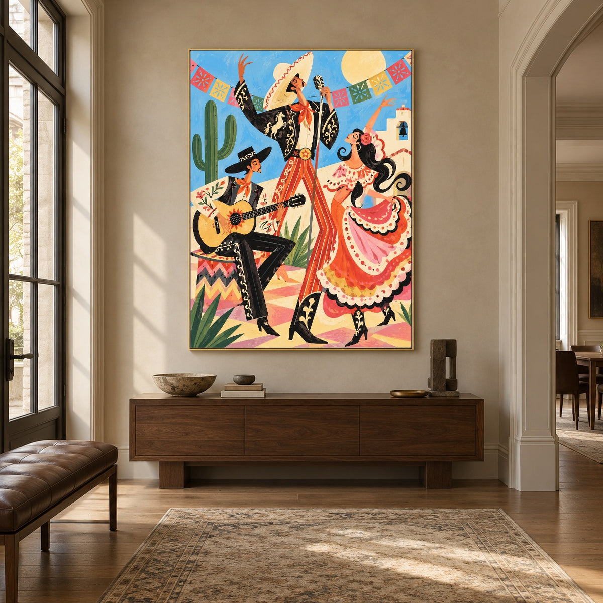 Courtyard Carnival - entryway - western pop art painting