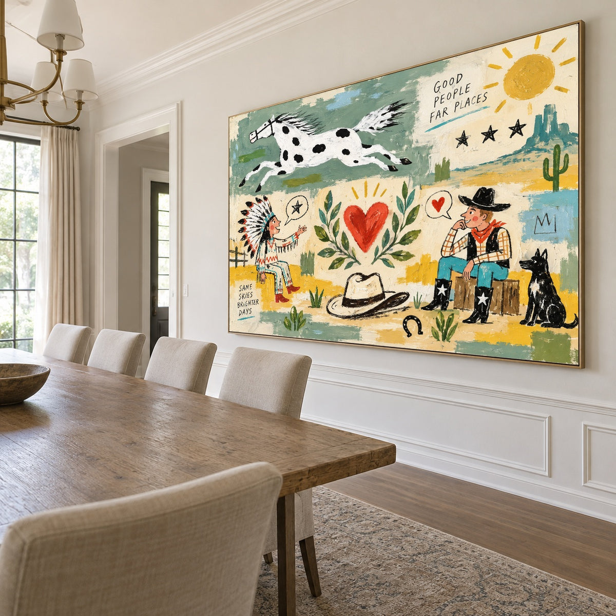 Cowboy Heart Almanac - dining room side - western pop art painting