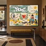 Cowboy Heart Almanac - modern entry - western pop art painting