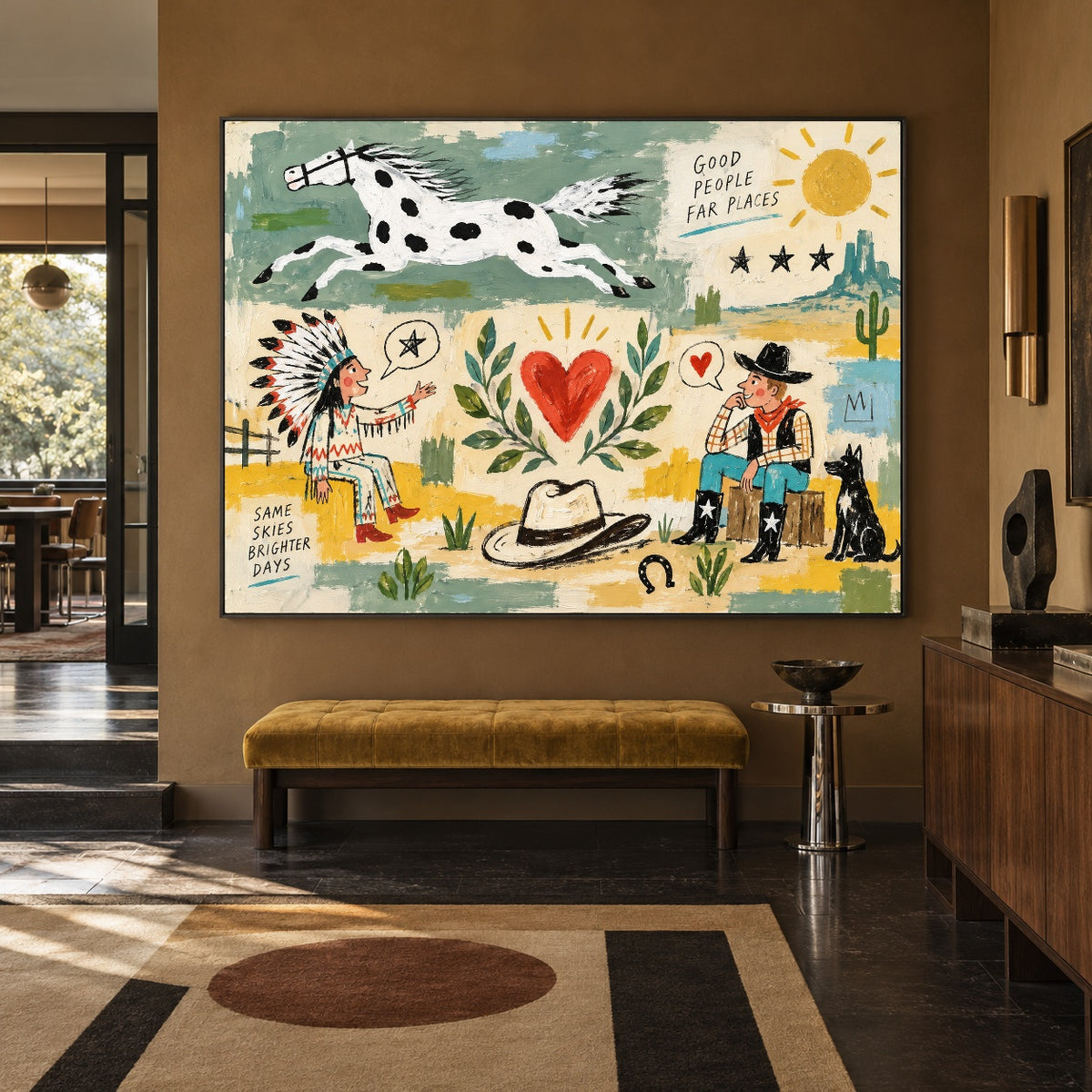 Cowboy Heart Almanac - modern entry - western pop art painting