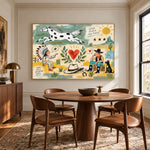 Cowboy Heart Almanac - round table dining - western pop art painting