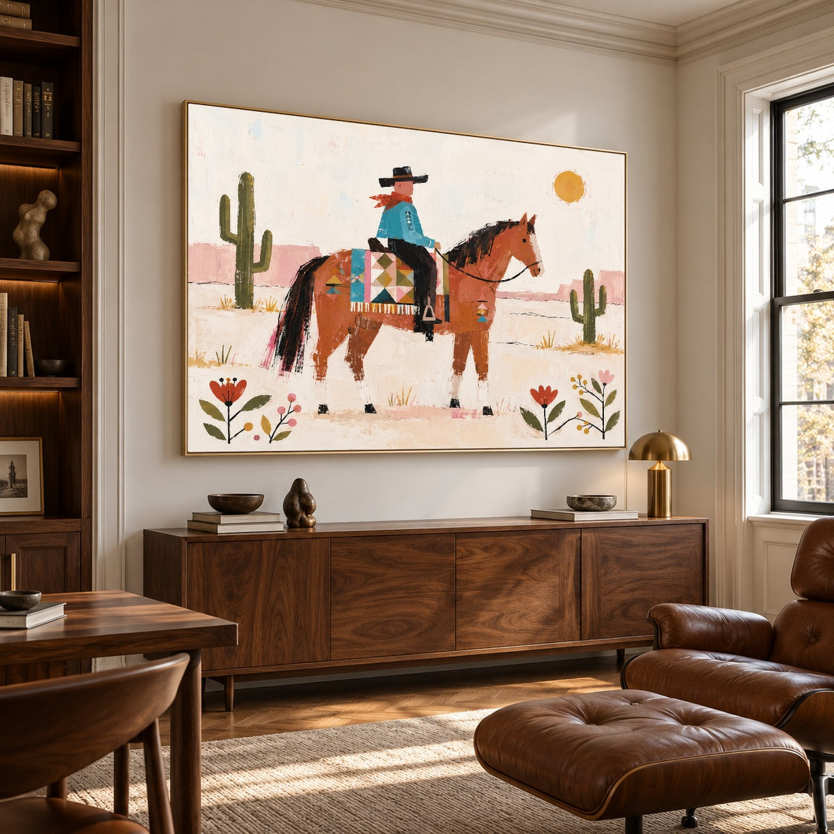 Desert Keepsake - library lounge - western pop art painting