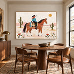 Desert Keepsake - round table dining - western pop art painting