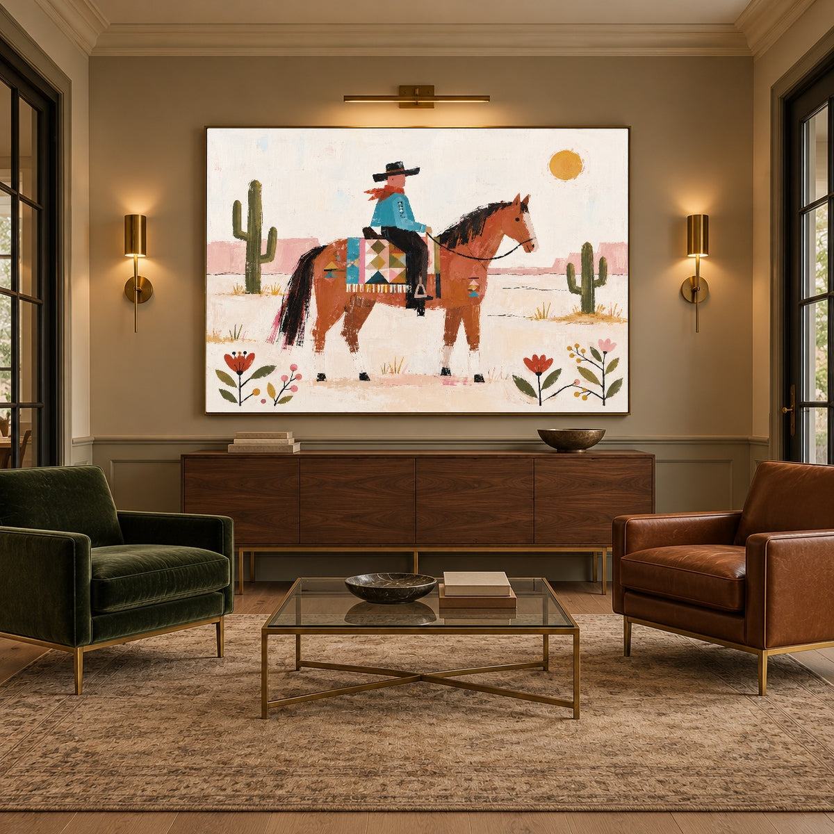 Desert Keepsake - intimate lounge - western pop art painting