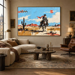 Dust and Daylight - living room hero - western pop art painting