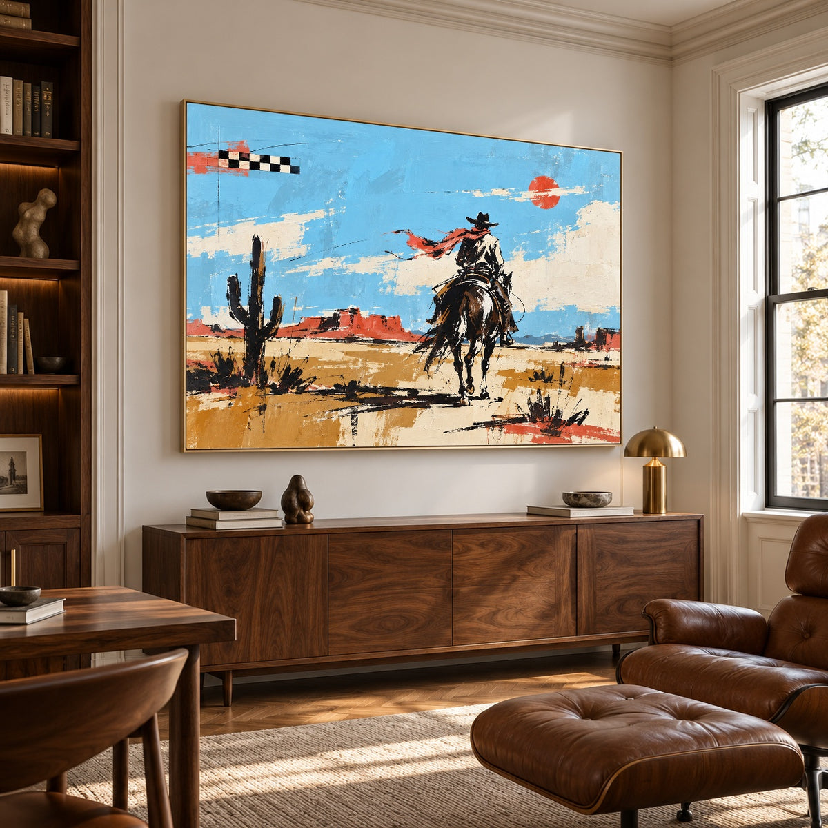 Dust and Daylight - library lounge - western pop art painting