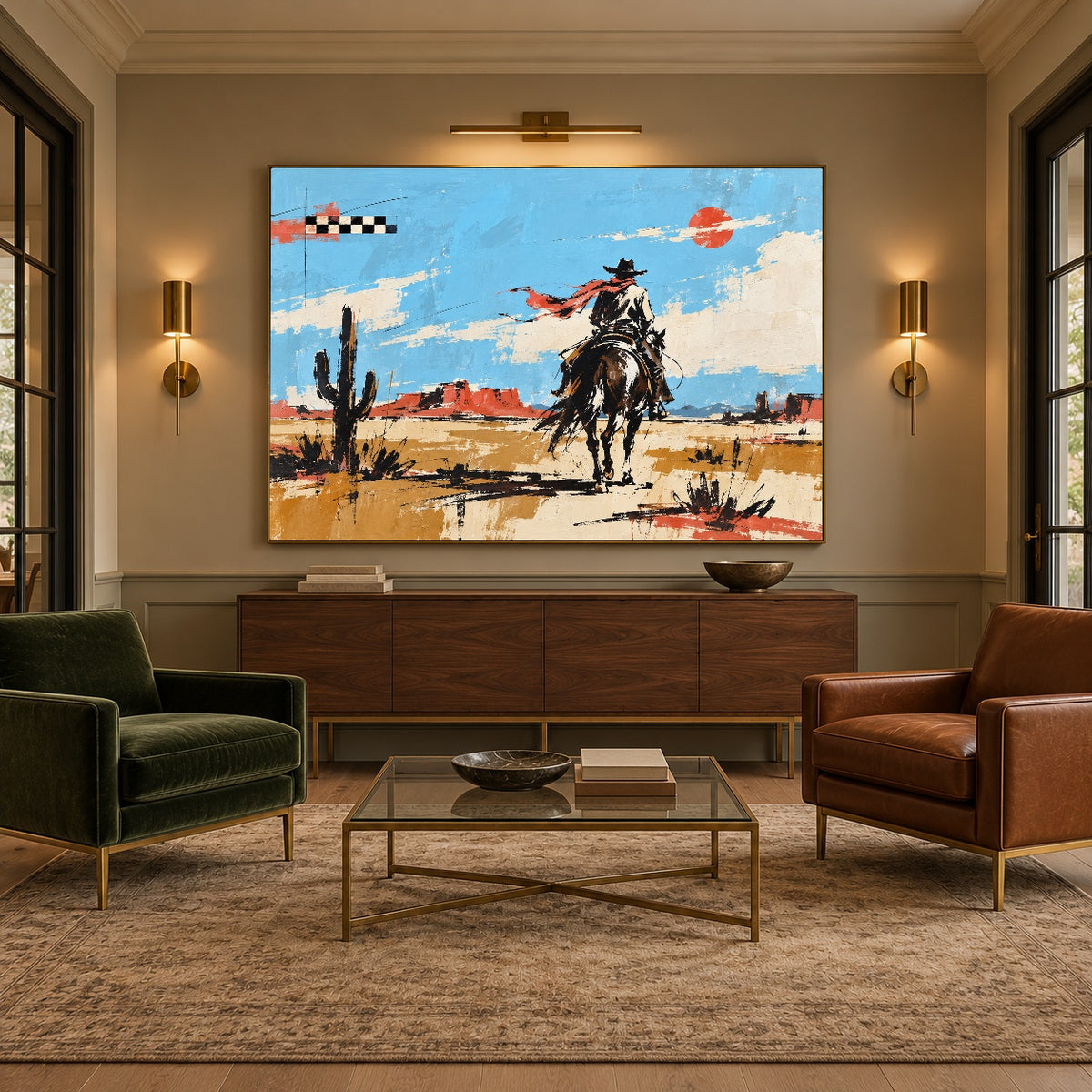 Dust and Daylight - intimate lounge - western pop art painting