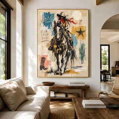 Dustborn Resolve - living room hero - western pop art painting