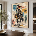 Dustborn Resolve - dining room close - western pop art painting