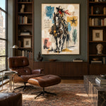 Dustborn Resolve - library lounge - western pop art painting