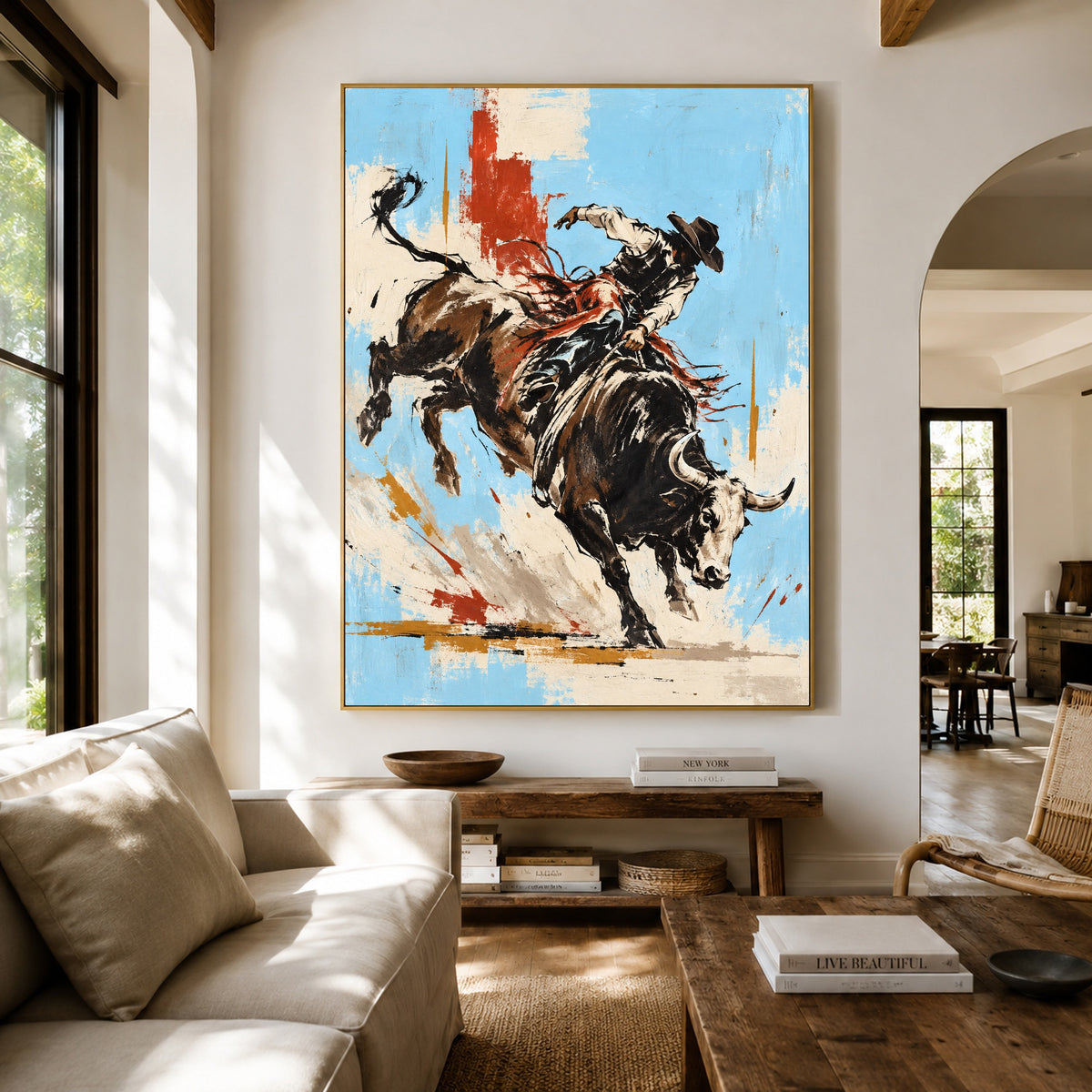 Eight Seconds of Sky - living room hero - western pop art painting