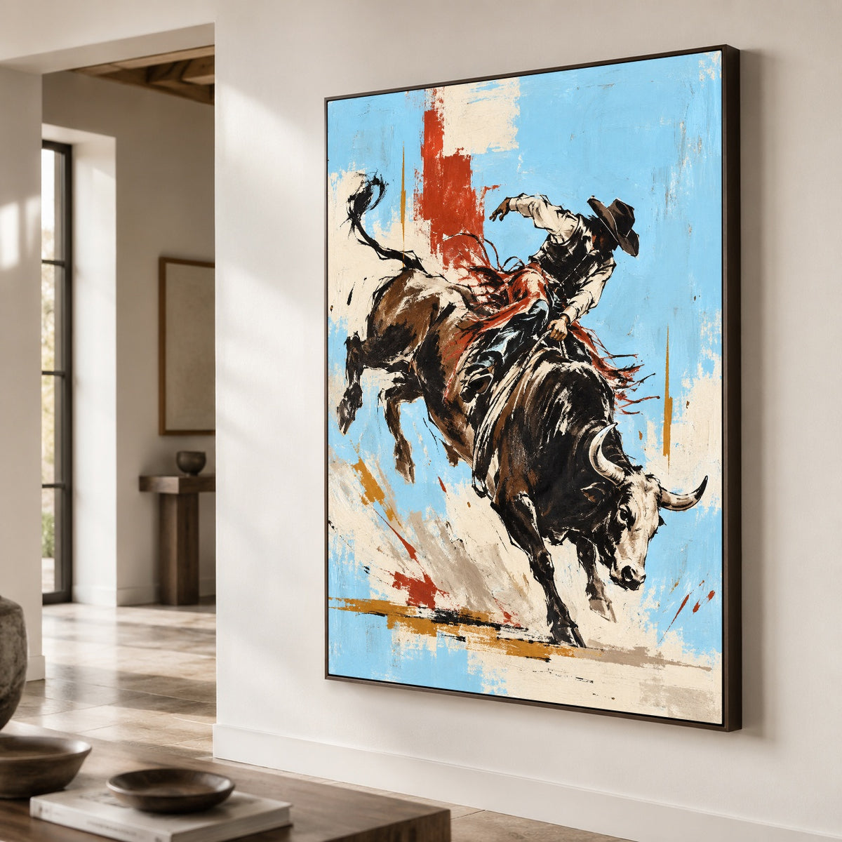 Eight Seconds of Sky - oblique close view - western pop art painting
