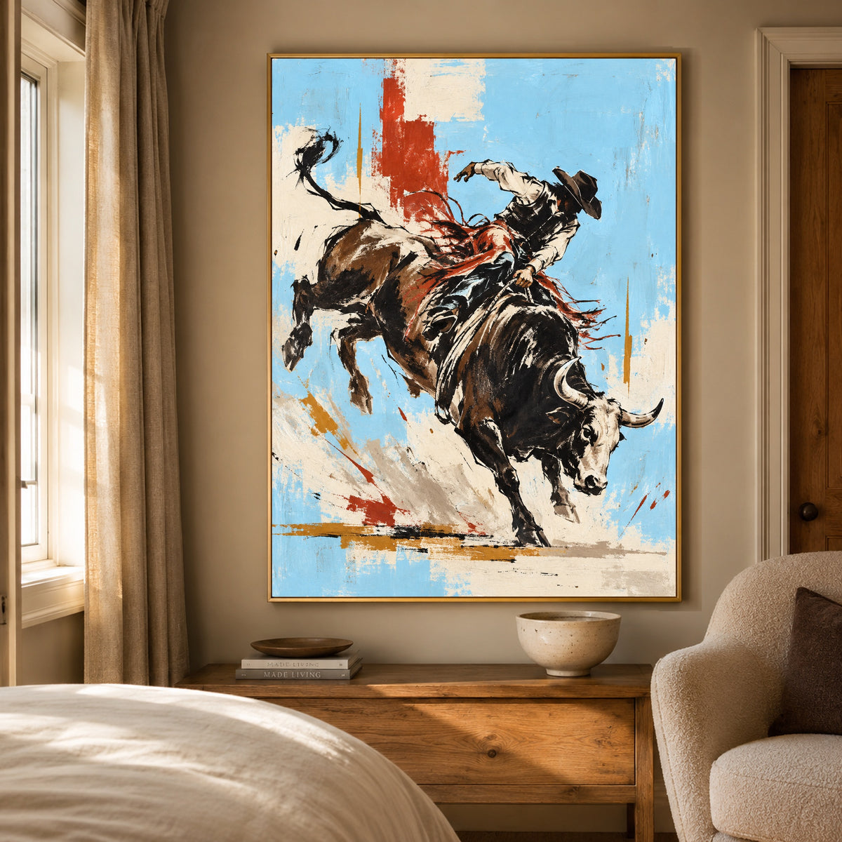 Eight Seconds of Sky - bedroom - western pop art painting