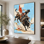 Eight Seconds of Sky - dining room close - western pop art painting