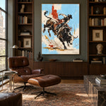 Eight Seconds of Sky - library lounge - western pop art painting