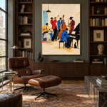 Evening in Full Swing - library lounge - western pop art painting