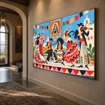 Fiesta in Bloom - oblique close view - western pop art painting