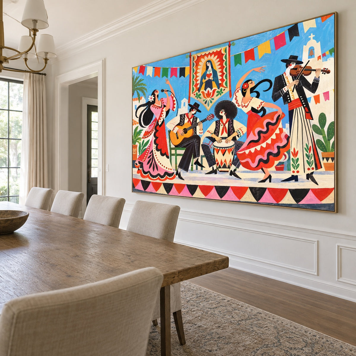 Fiesta in Bloom - dining room side - western pop art painting