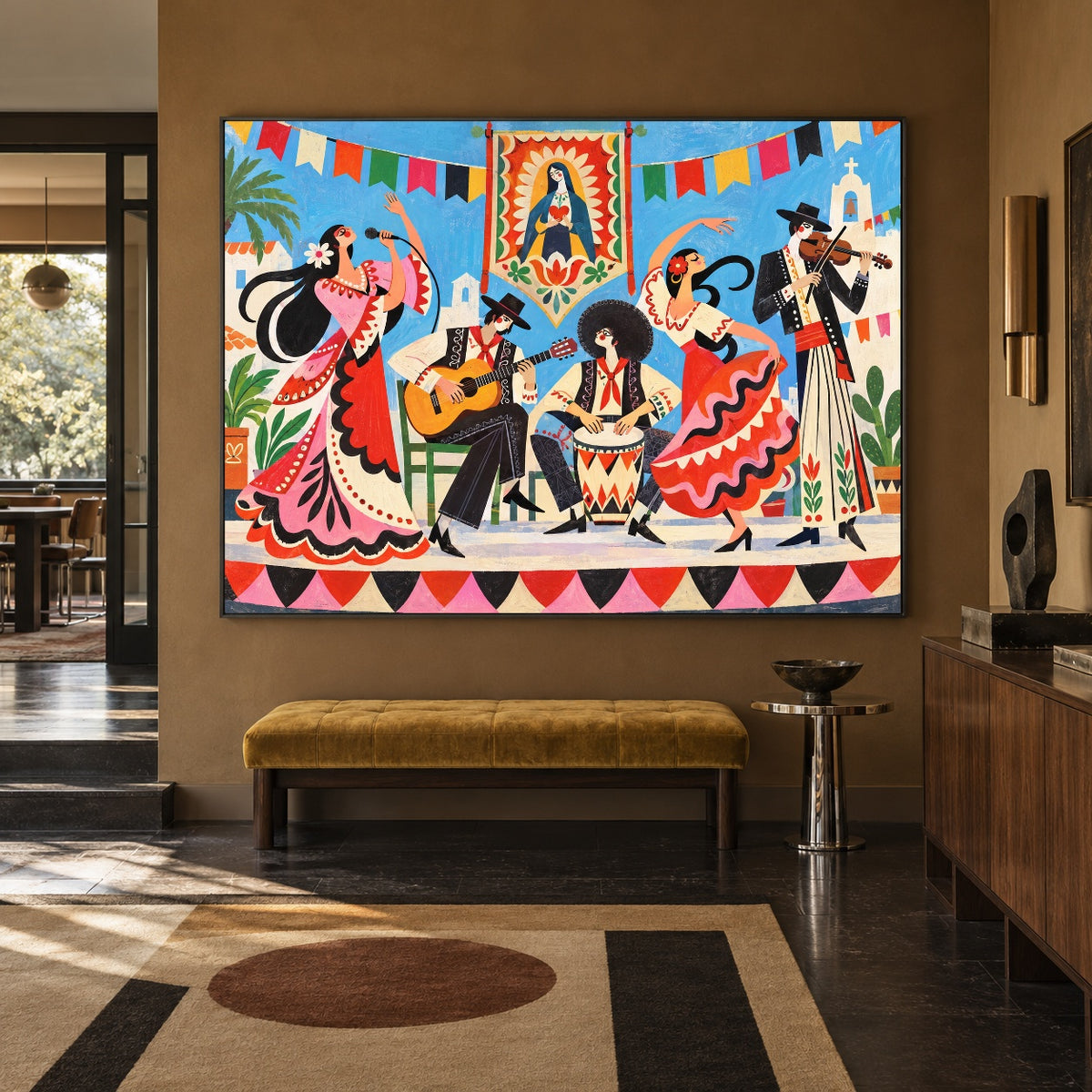 Fiesta in Bloom - modern entry - western pop art painting