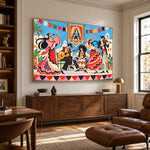 Fiesta in Bloom - library lounge - western pop art painting