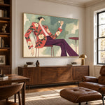 Floral Jacket Pause - library lounge - western pop art painting