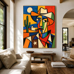 Frontier Angles - living room hero - western pop art painting