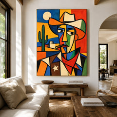 Frontier Angles - living room hero - western pop art painting