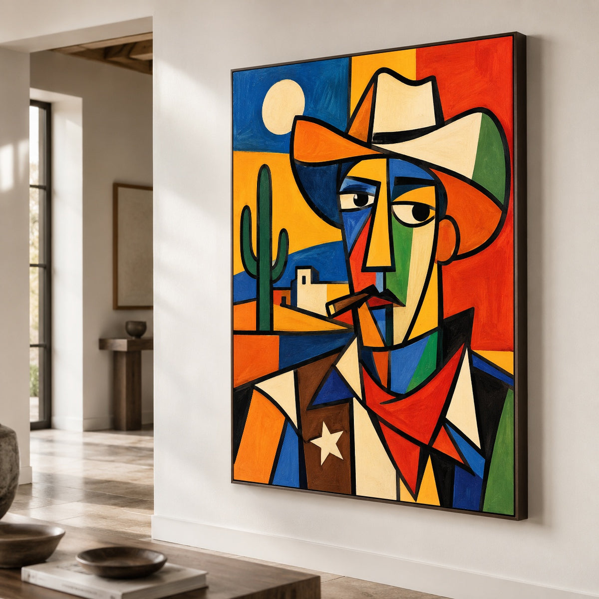 Frontier Angles - oblique close view - western pop art painting