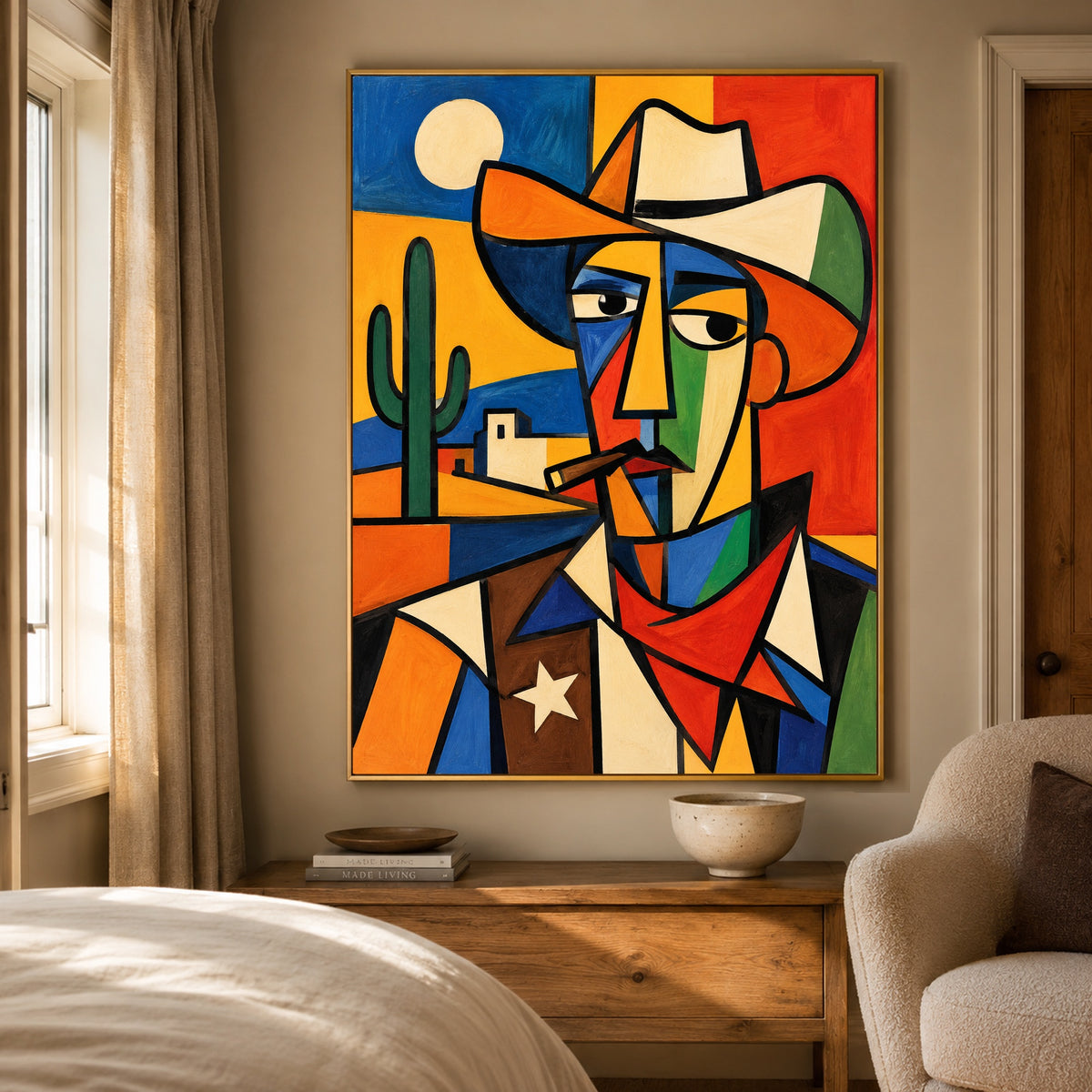 Frontier Angles - bedroom - western pop art painting