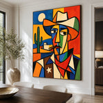 Frontier Angles - dining room close - western pop art painting