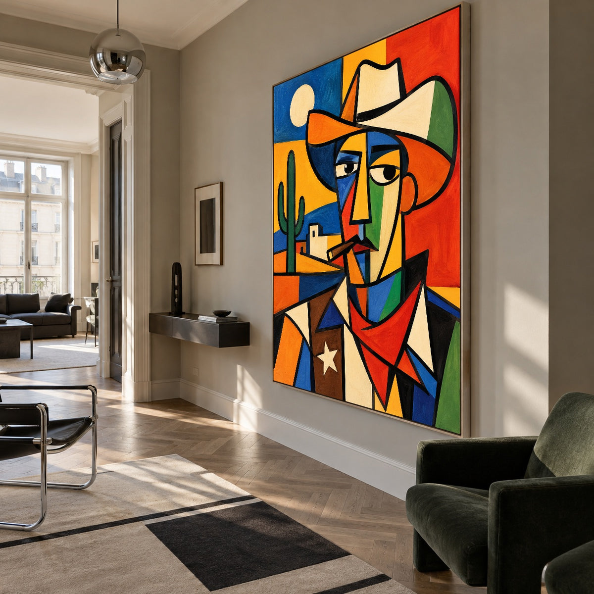Frontier Angles - modern living room - western pop art painting