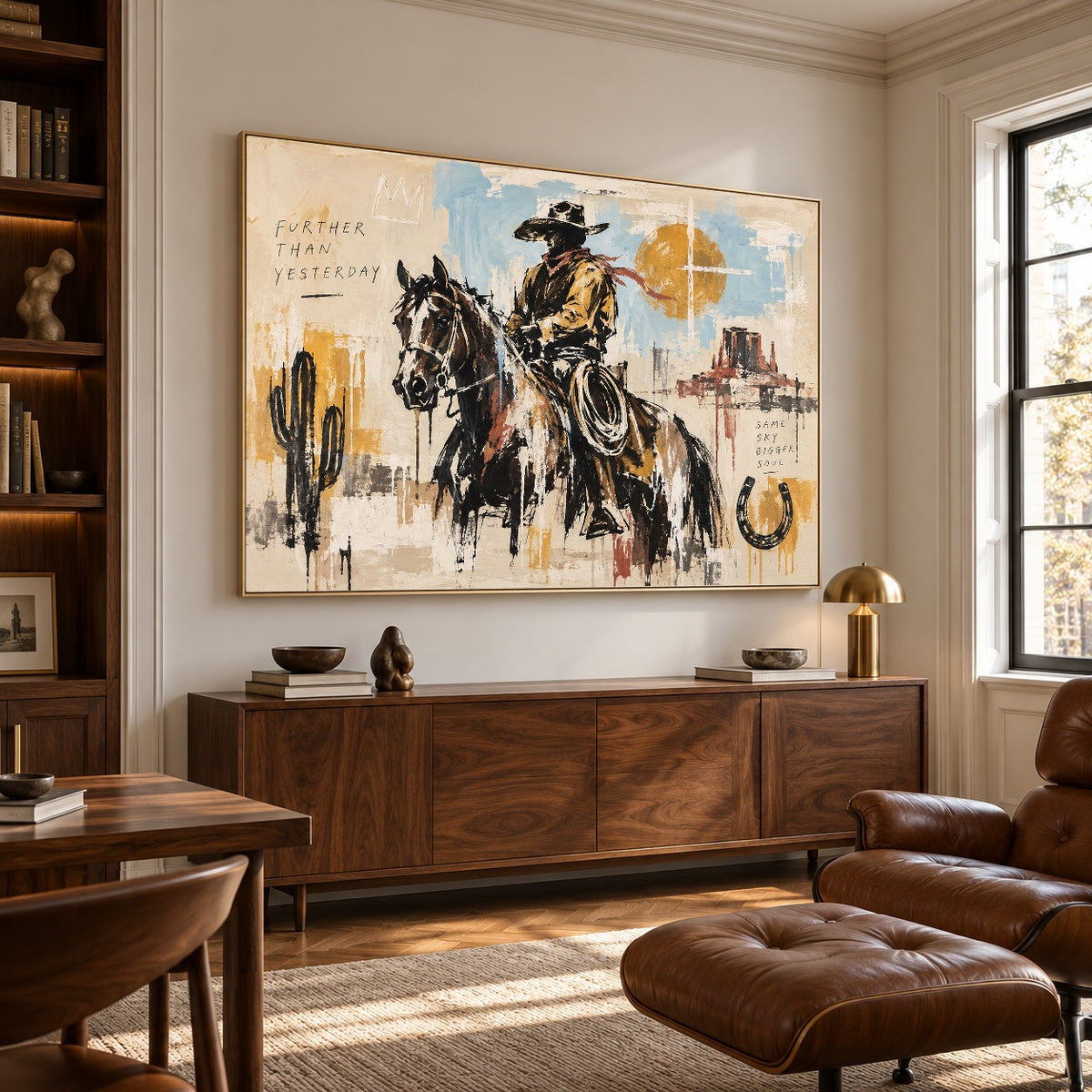 Frontier Ink - library lounge - western pop art painting