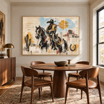 Frontier Ink - round table dining - western pop art painting