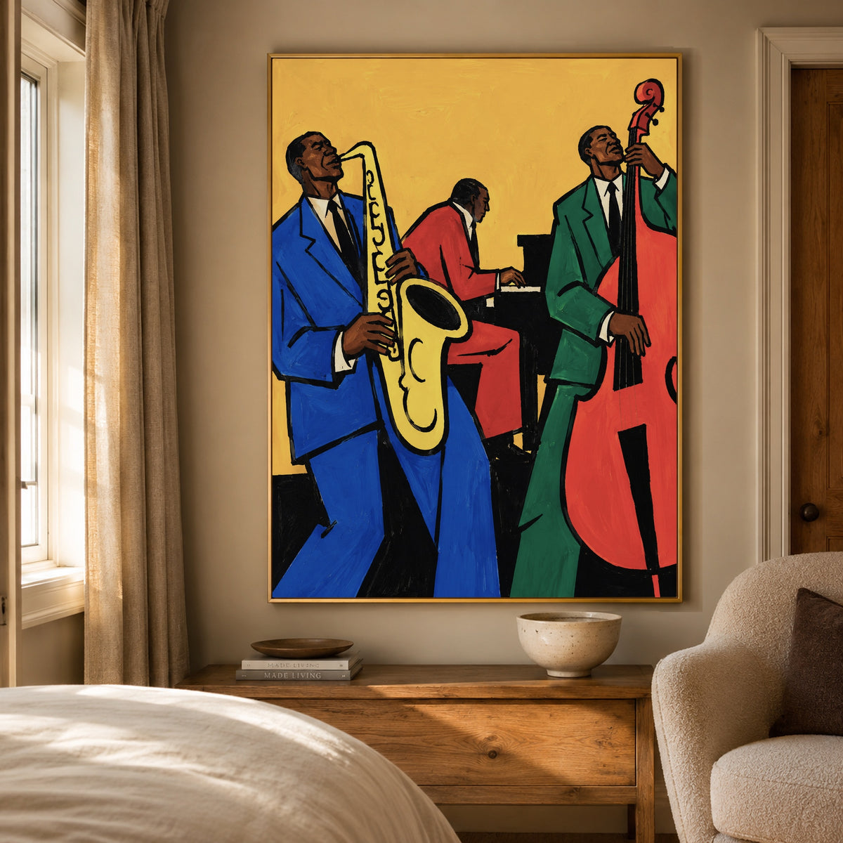 Golden Hour Trio - bedroom - western pop art painting