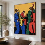 Golden Hour Trio - dining room close - western pop art painting