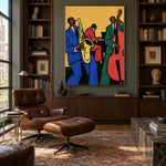 Golden Hour Trio - library lounge - western pop art painting