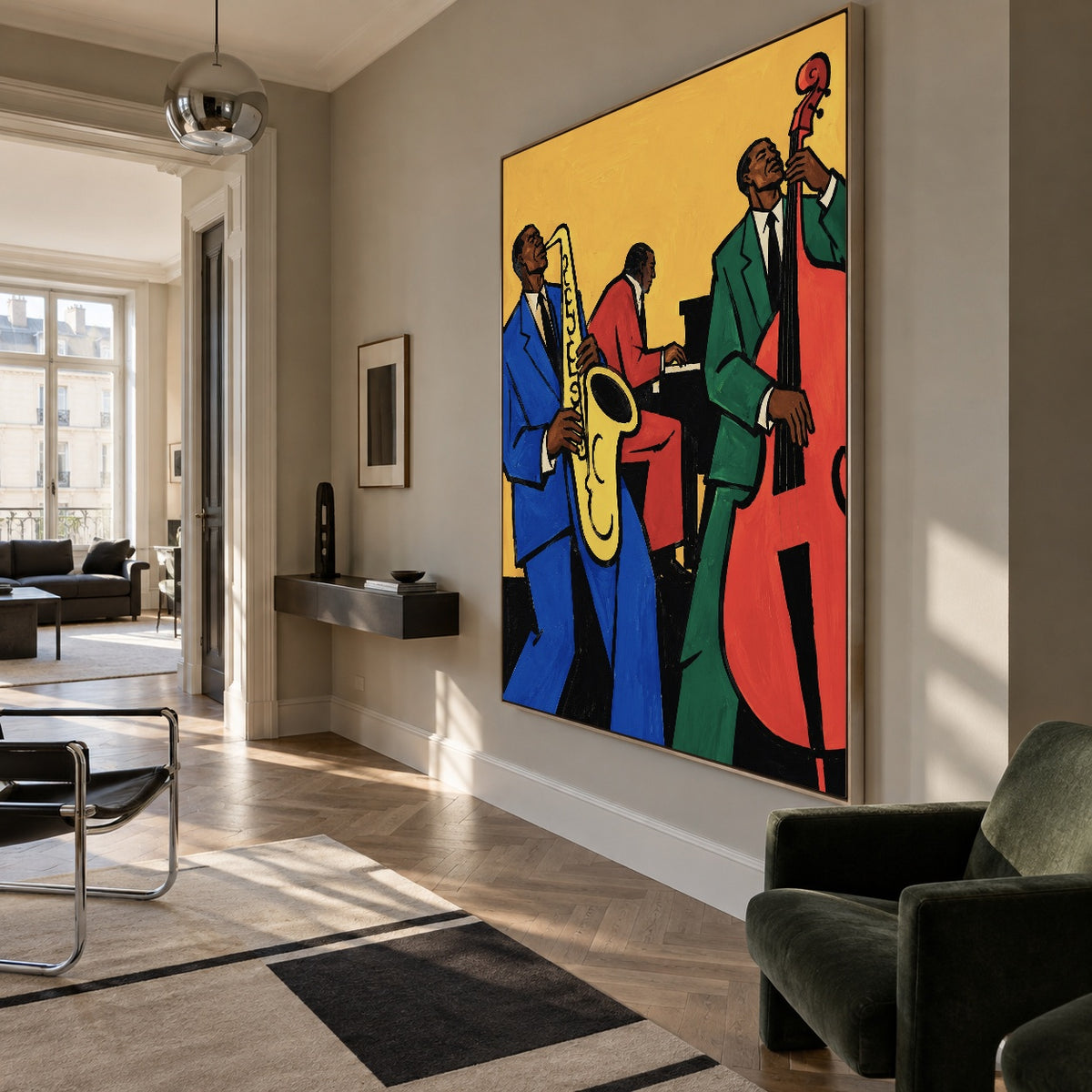 Golden Hour Trio - modern living room - western pop art painting