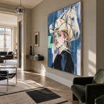 Ivory Veil Reverie - modern living room - western pop art painting