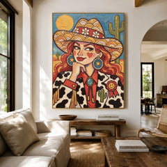 Marigold Muse - living room hero - western pop art painting