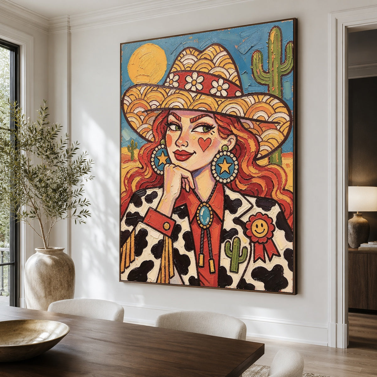 Marigold Muse - dining room close - western pop art painting