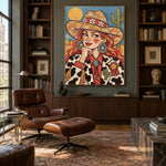 Marigold Muse - library lounge - western pop art painting