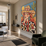 Marigold Muse - modern living room - western pop art painting