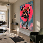 Neon Fiddle Fever - modern living room - western pop art painting
