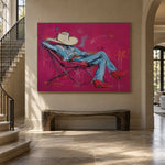 Off Duty Daydream - staircase entry - western pop art painting