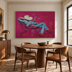 Off Duty Daydream - round table dining - western pop art painting