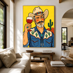 One Good Toast - living room hero - western pop art painting