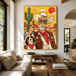 Partners Off the Clock - living room hero - western pop art painting